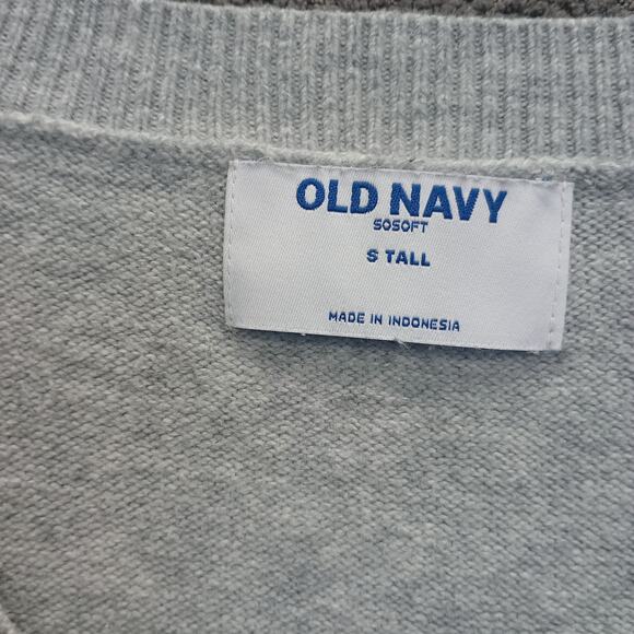 Old Navy Sosoft Women Tall V Neck Sweater Gray - Picture 5 of 7